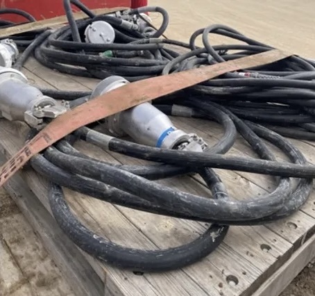 eMV cable piled loosely on a wooden pallet